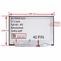 ال ای دی لپ تاپ 17.3 Innolux N173HCE-G33 نازک مات 40 پین FHD-IPS-EDP-144HZ بدون جاپیچ 390x238x3.5mm