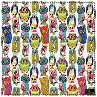 دستمال سر و گردن و پیشانی بند اسکارف طرح جغد سایز 58 در 58 مدل H1-520 شرکت رنس