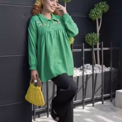 شومیز مانتویی گلدوزی