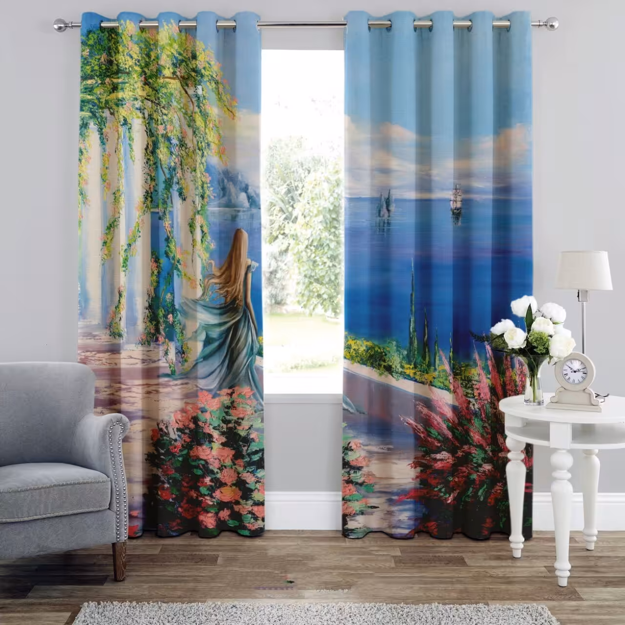 پرده چاپی  پانچ  طرح   نقاشی و منظره   کد 1699