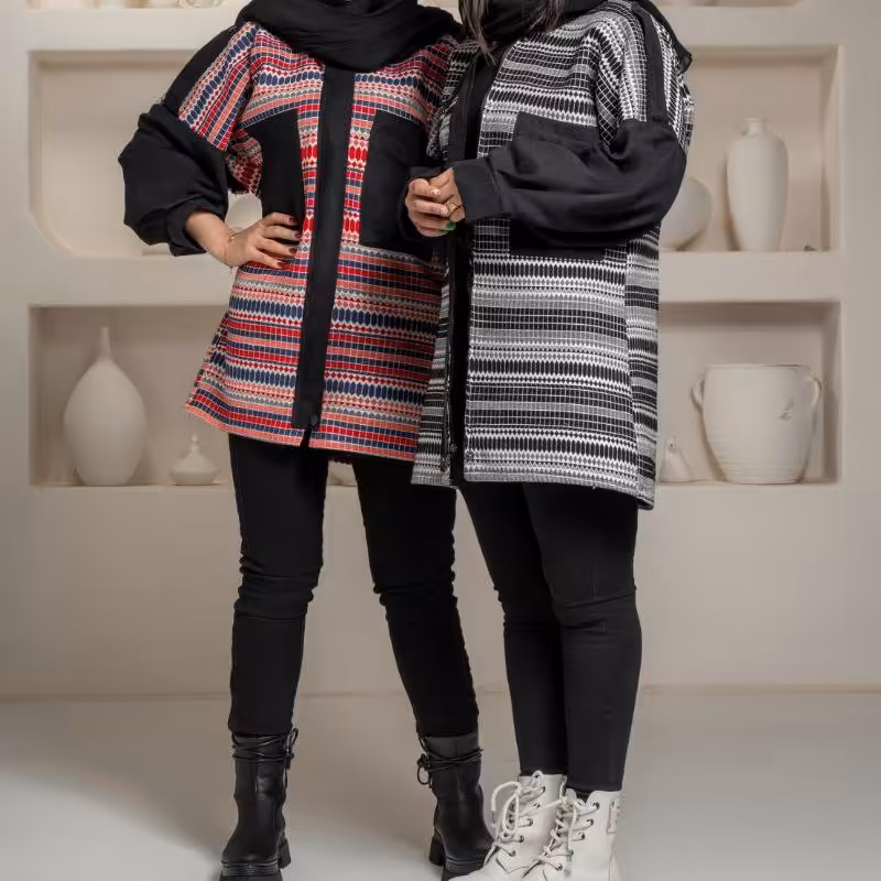 پالتو مدل دلژین جنس پارچه سوئیت درجه یک سایز بندی 36تا46 قد 80