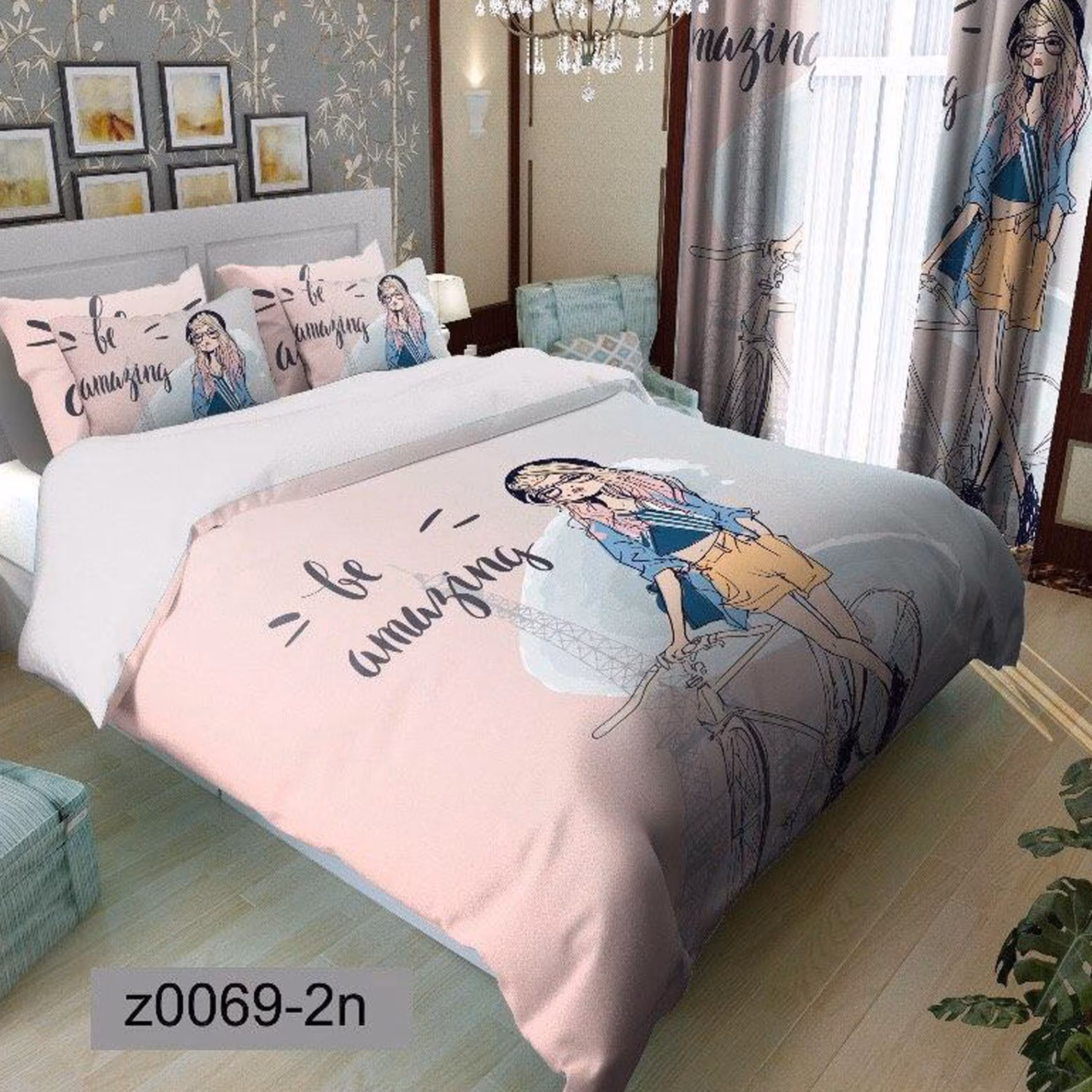 سرویس روتختی 1 نفره تنسل چاپی برندترک لند (Turk Land)  کد z 69