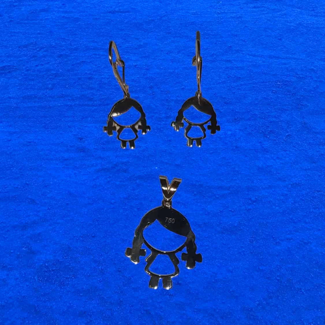 نیم ست نوزادی نقره با روکش طلا عیار 925 عینا طلا 