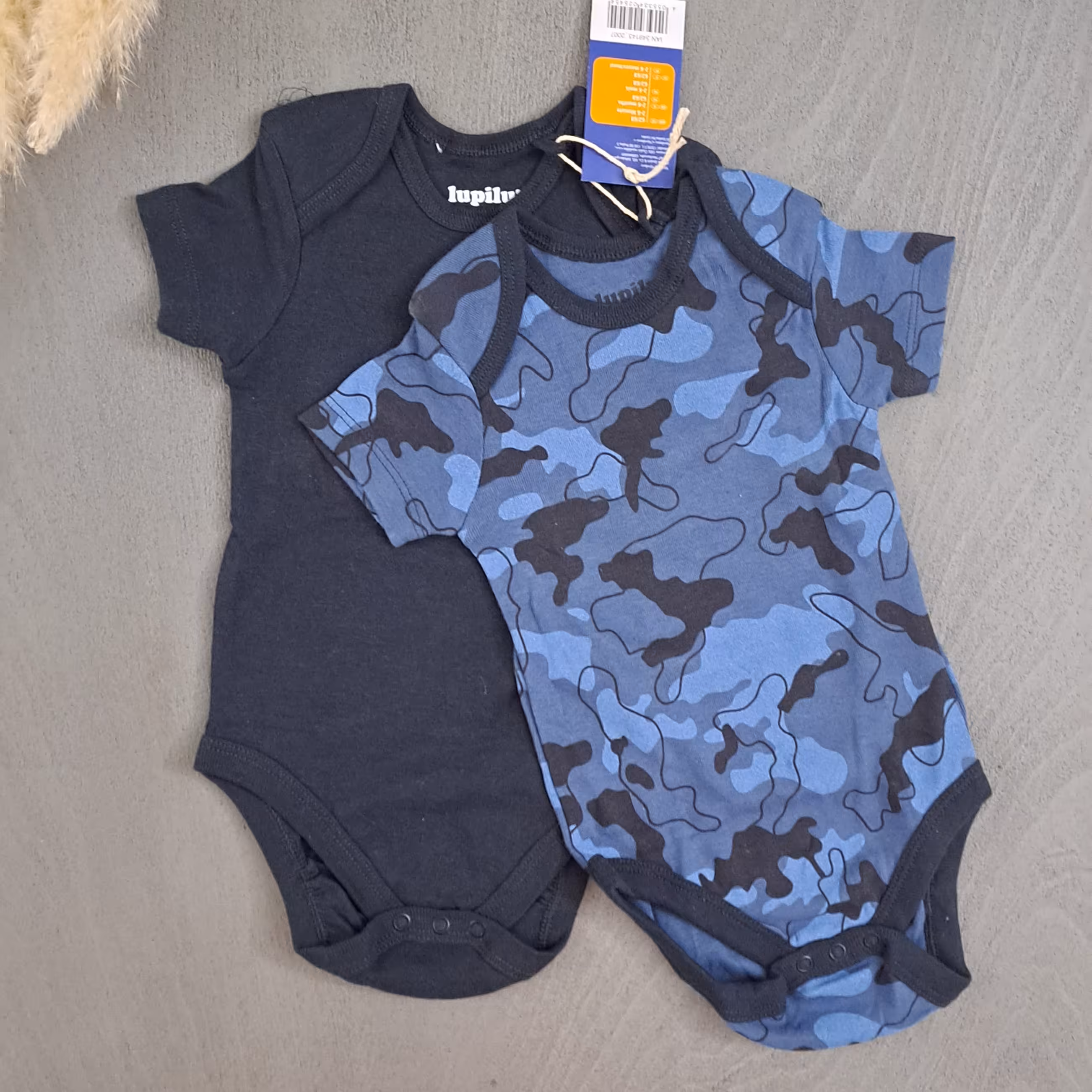 بادی نخی نوزادی  آستین کوتاه پک دو عددی   لوپیلو سایز 2 تا 6 ماه 