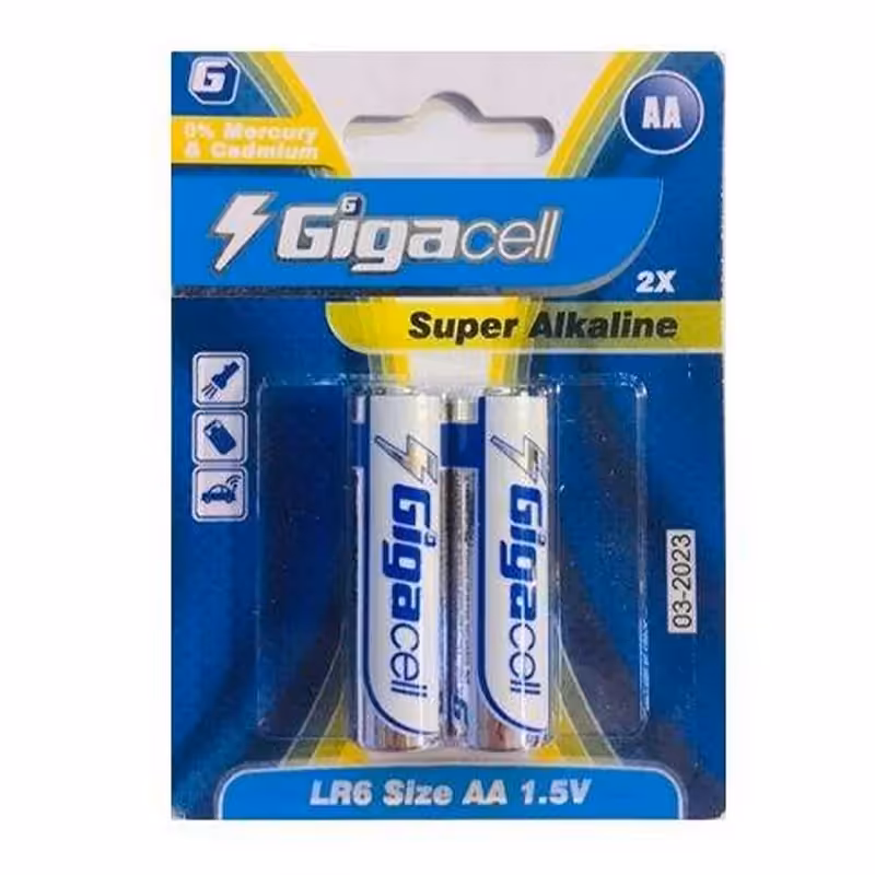 باتری قلمی گیگاسل مدل LR6 Super Alkaline بسته دو عددی