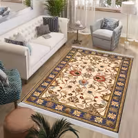 فرش سنتی گل شاه عباسی زمینه کرم WA-1746