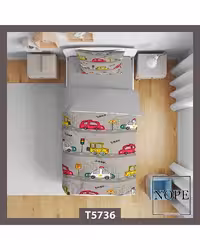 سرویس لحاف روتختی کودک یک نفره 5 تکه نوپه هوم Nopehome طرح پترن ماشین کد T5736