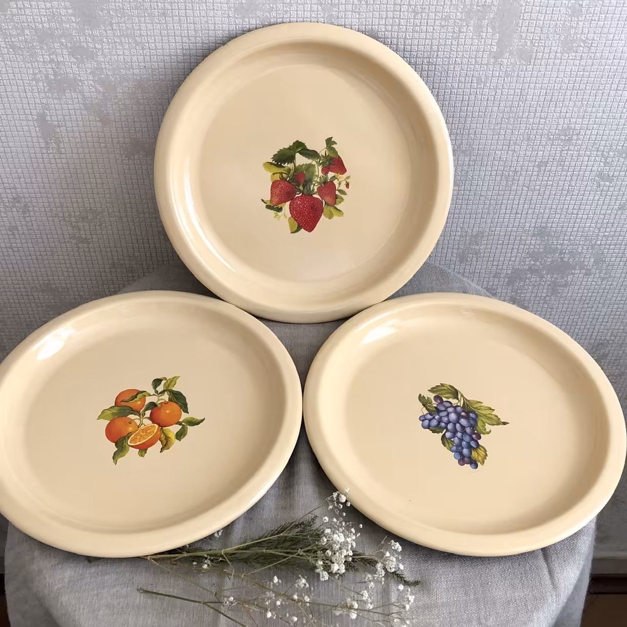 ست بشقاب لعابی طرح میوه