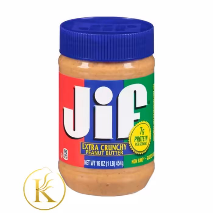 کره بادام زمینی رژیمی جیف مدل کرانچی وزن 450 گرم jif

