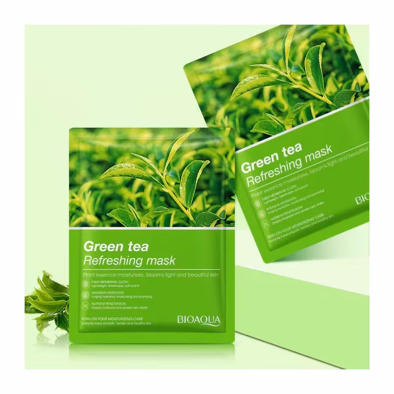 پک ده عددی ماسک ورقه ای صورت رایحه چای سبز بیوآکوا