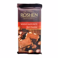 شکلات دارک تخته ای روشن با مغز فندق