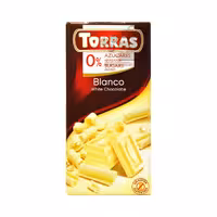 شکلات سفید ( بدون گلوتن و شکر افزوده ) 75 گرم توراس - torras