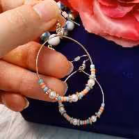 گوشواره حلقه ای وارداتی برند acc منجوق 