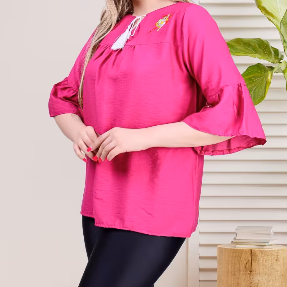 شومیز   گلدوزی  بابوس  در رنگ بندی ارسال رایگان