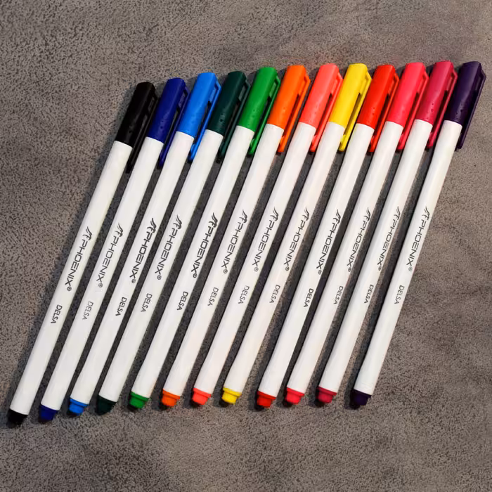 روان نویس نوک نمدی 12 رنگ فونیکس مدل دلسا