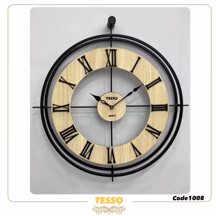 ساعت دیواری فلزی لوکس (جدیدترین مدل)(چوب و فلز)