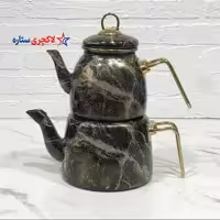 کتری قوری لعابی پاچی ماربل مشکی طلایی Pachi محصول ترکیه