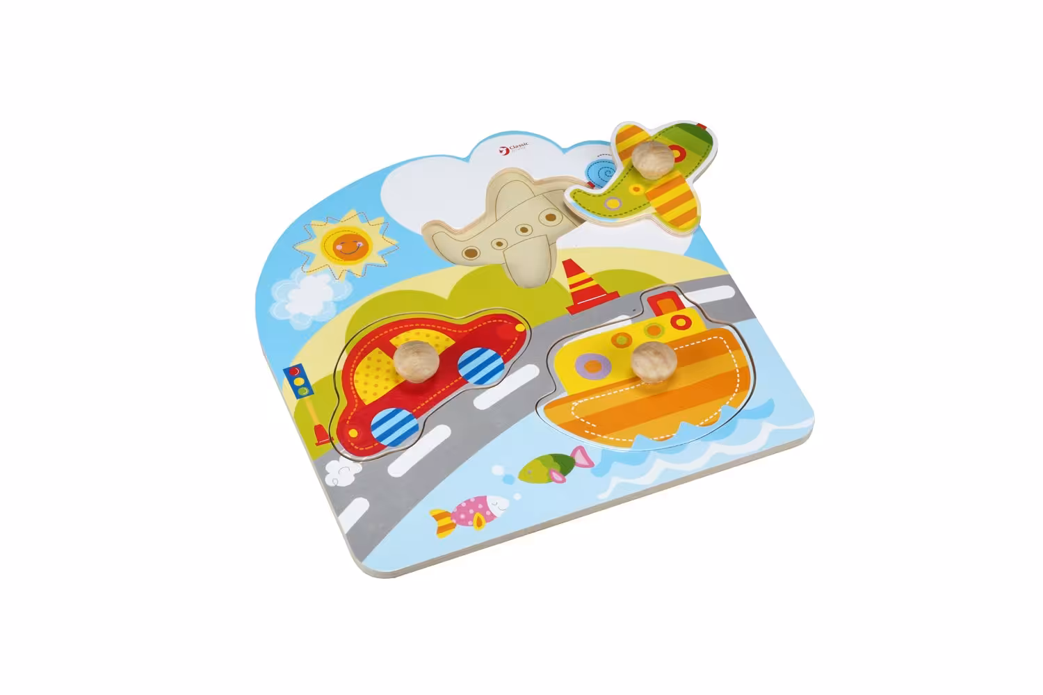 پازل چوبی کودک طرح وسایل نقلیهClassic World مدل Transport 3542