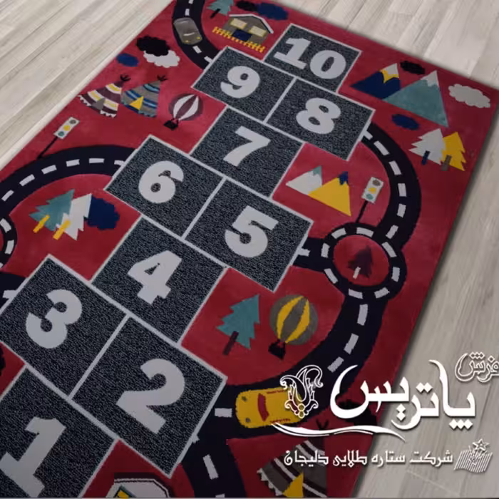 فرش پاتریس  فرش گلیم کودک  400شانه طرح کارتینگ صورتی سایز 6متری