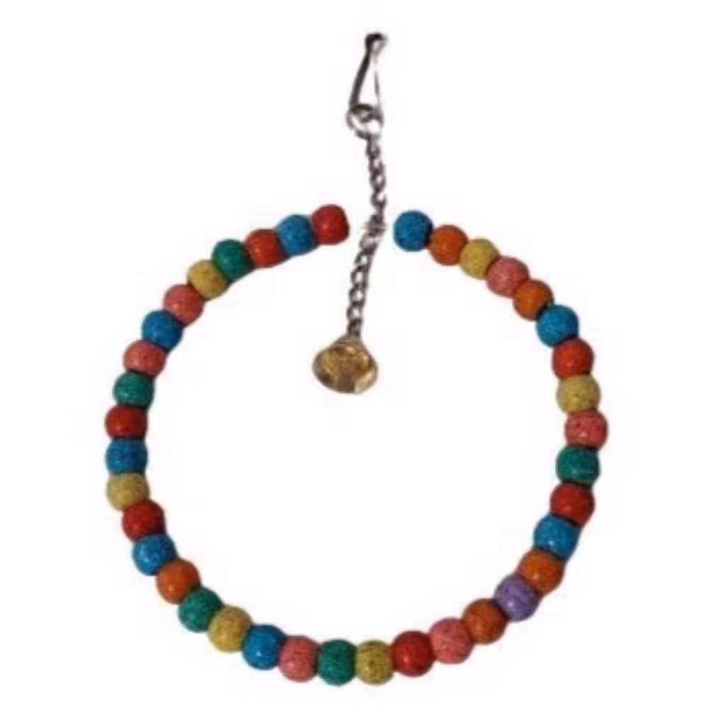  تاب بازی  پرندگان اسباب بازی پرنده ها تاب پرنده زنگوله دار آویز قفس پرنده جنس چوبی رنگارنگ تاب پرندگان دکور تزئین قفس