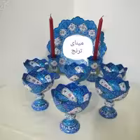 ست کامل هفت سین پایه دار(آینه وشمعدان،کاسه پایه دار)