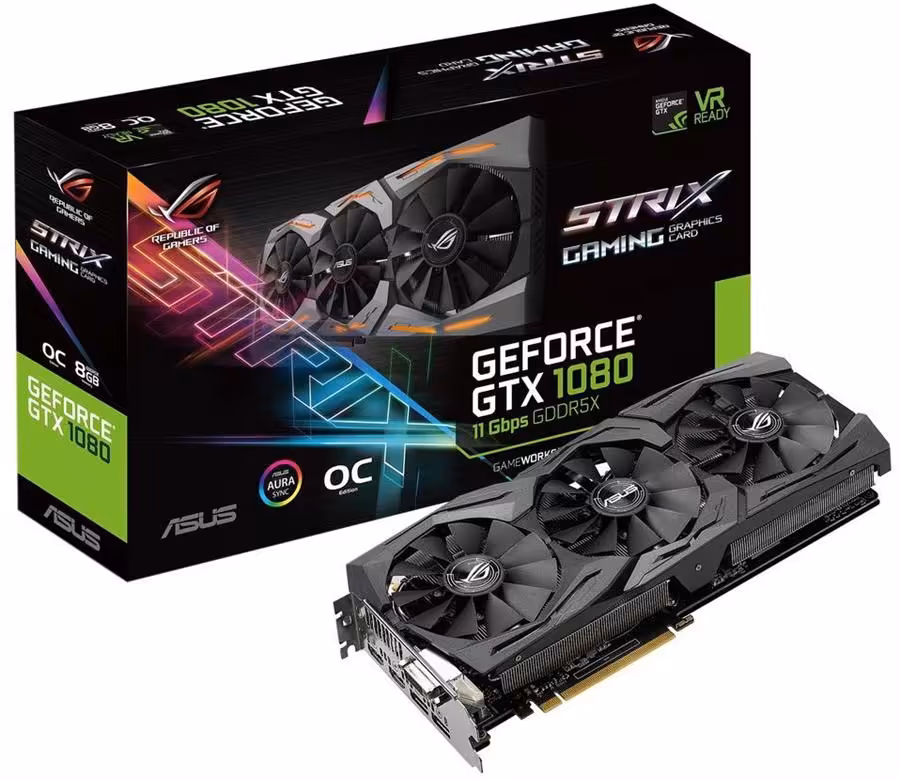 کارت گرافیک ایسوس مدل راگ استریکس جی تی ایکس 1080 او8جی با حافظه 8 گیگابایت