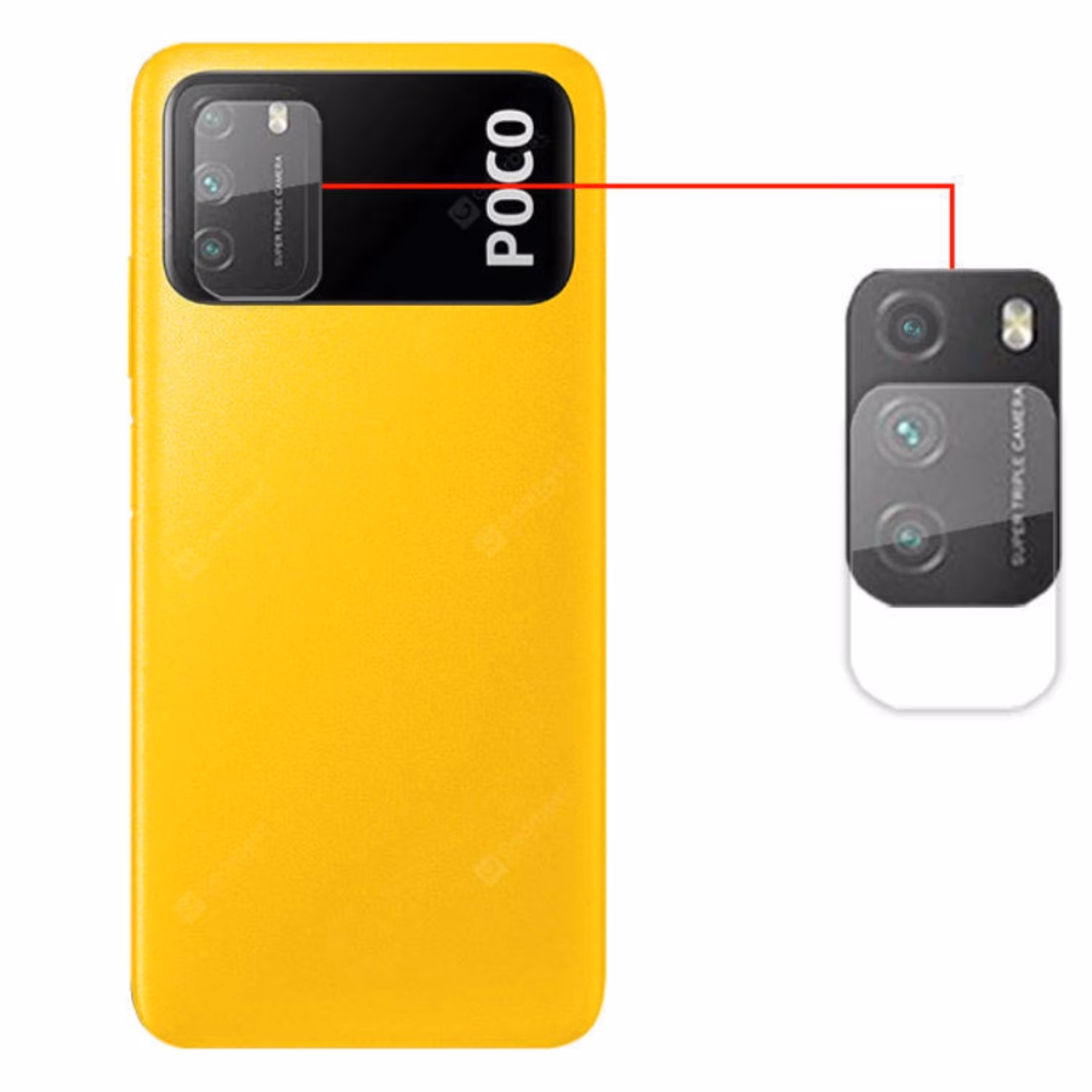 گلس لنز شیشه ای شیوامی poco m3