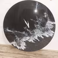 ساعت لوکس رزینی دست ساز  طرح دریای شب