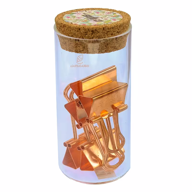 گیره (کلیپس) دوبل رزگلد mm25 بسته 5 عددی