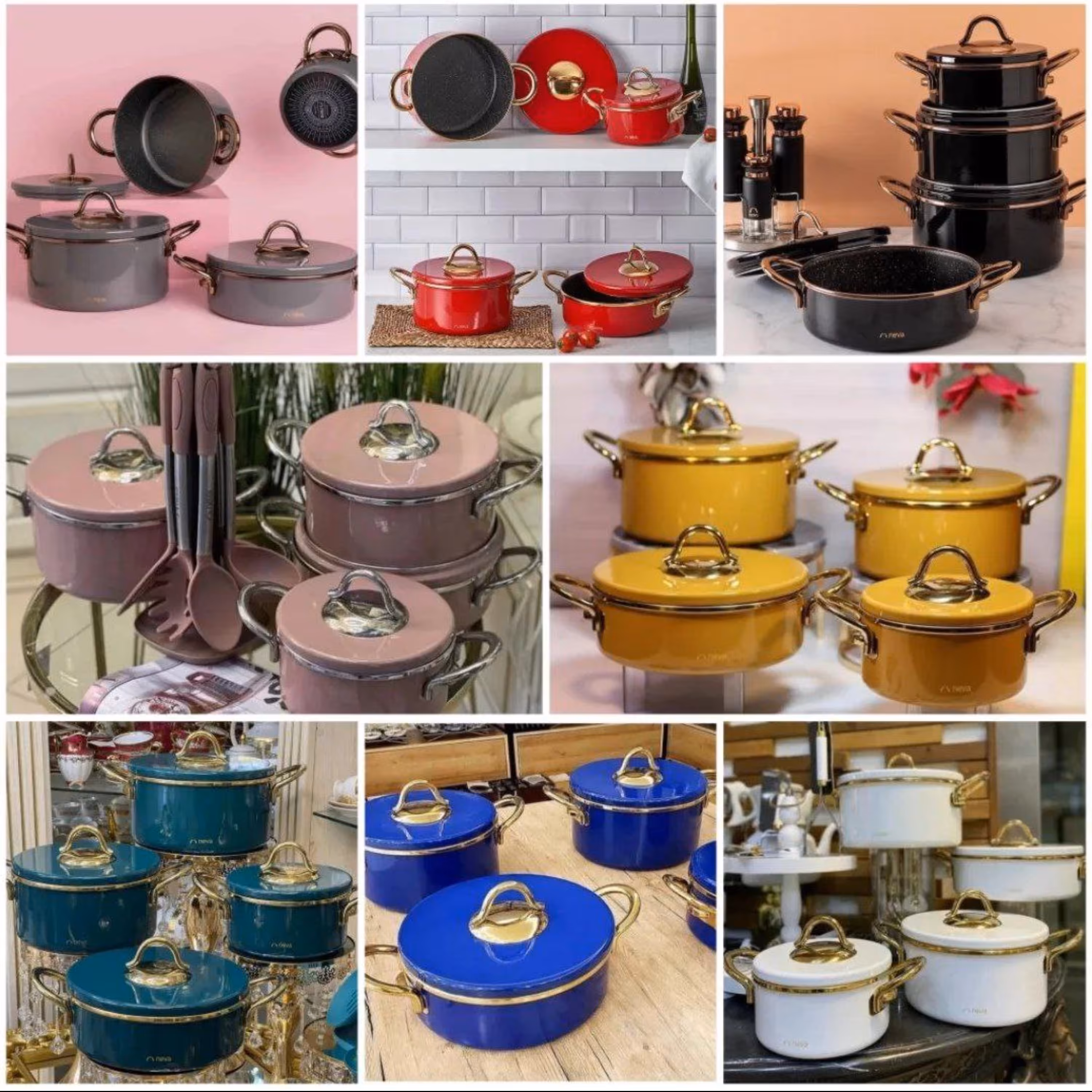 سرویس قابلمه neva 8پارچه دررنگهای متنوع و زیبا 