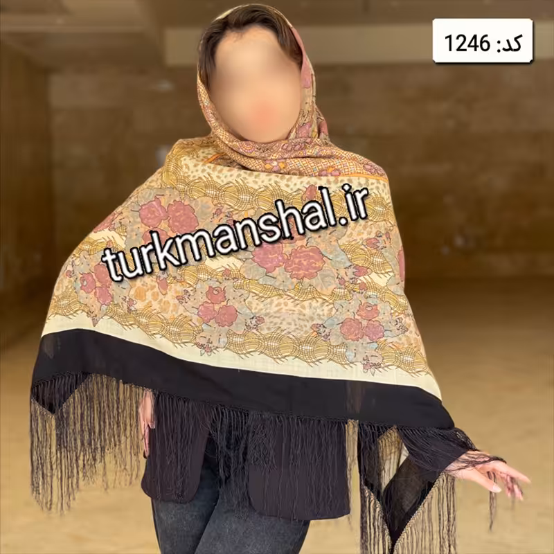 روسری ترکمن ابریشمی (ایتالیایی) کد 1246