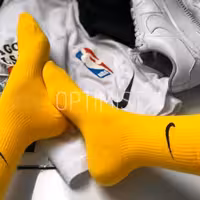 جوراب ساقدار نایک زرد نخ پنبه فری سایز