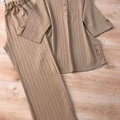 مانتو شلوار زنانه الیاف مدل بغل دکمه آیوا کراش