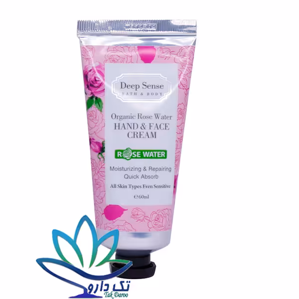 کرم مرطوب کننده دست و صورت دیپ سنس حاوی گلاب 60 میلی لیتر