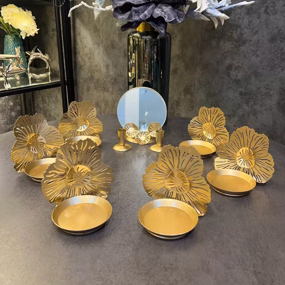 هفت سین لیزری طرح گل همراه اینه و شمعدان با کیفیت عالی