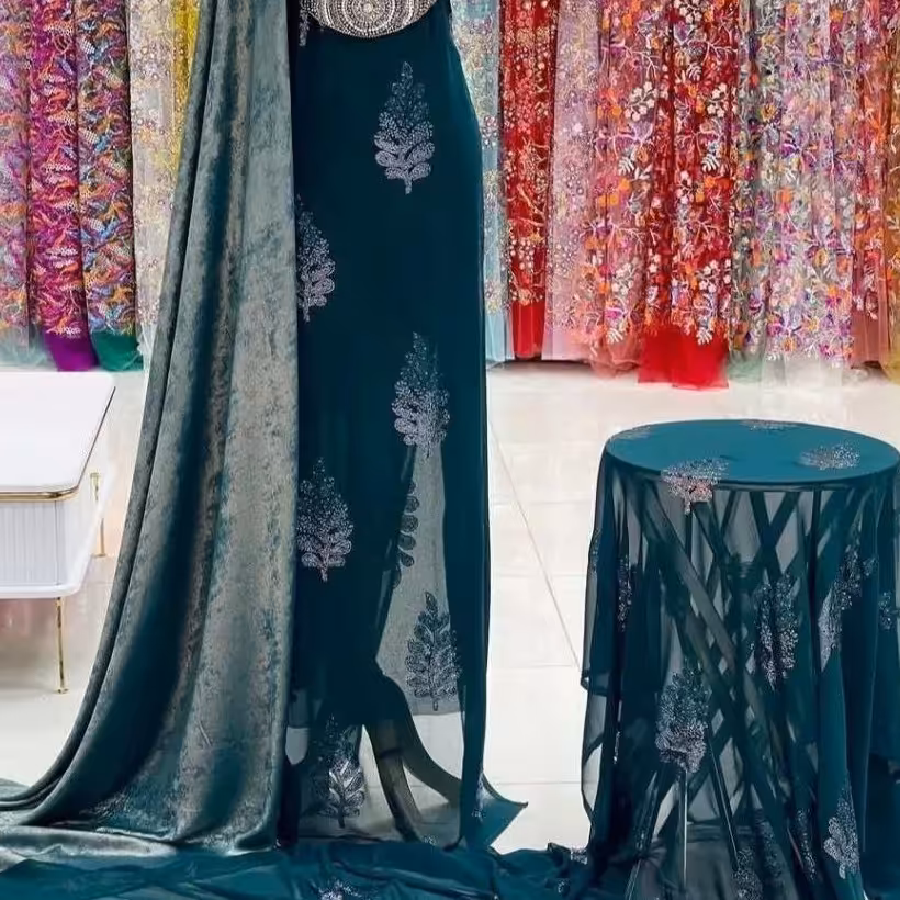 حریر جت بلاک  پولک دورنگ