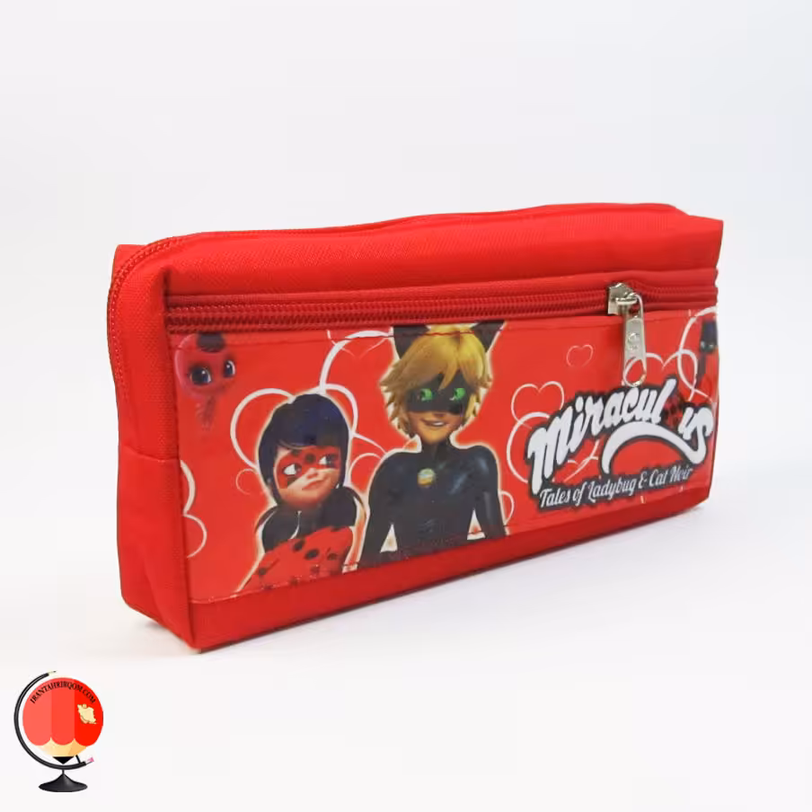 جامدادی دخترانه دوزیپ طرح پسر گربه ای