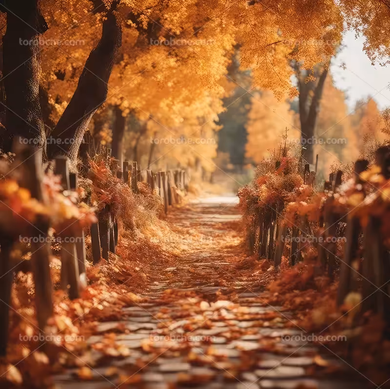 بک دراپ پاییزی با برگ های نارنجی | گرافیک با طعم تربچه