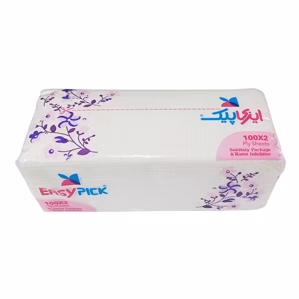 دستمال کاغذی 100 برگ دولایه ایزی پیک طرح نیلا