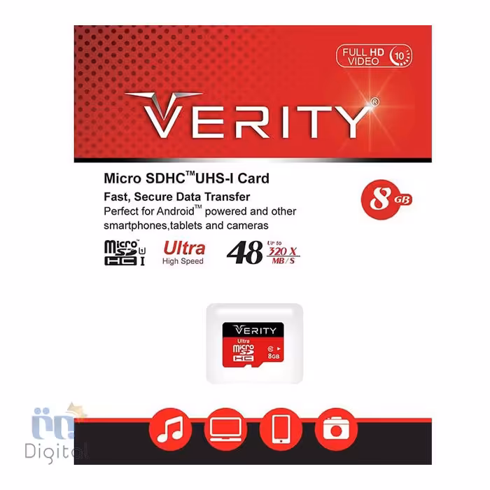 کارت حافظه microSDHC وریتی مدل ultra کلاس 10 استاندارد UHS-I U1 سرعت 48MBps ظرفیت 8 گیگابایت