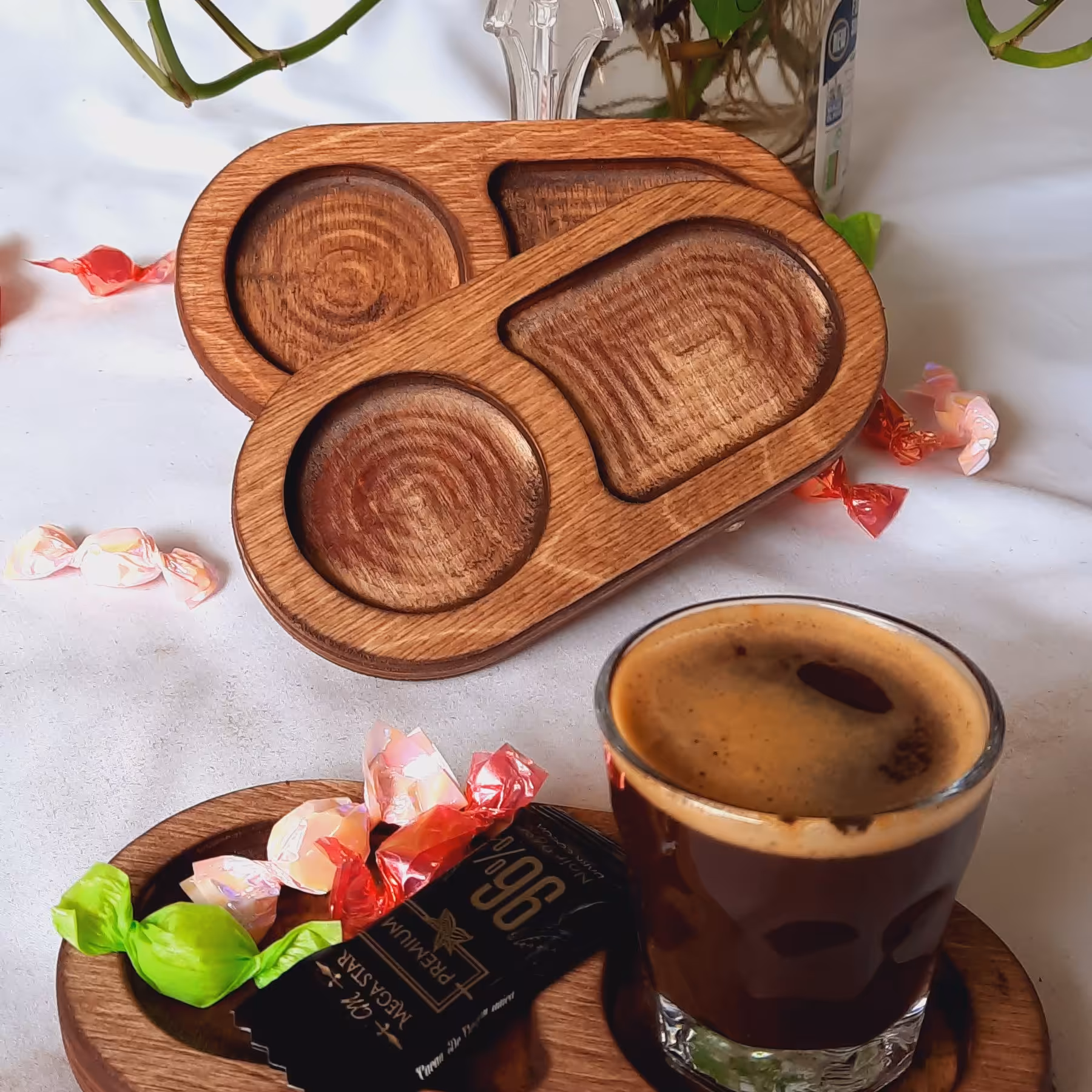 تخته سرو تک شات قهوه تک کاپ