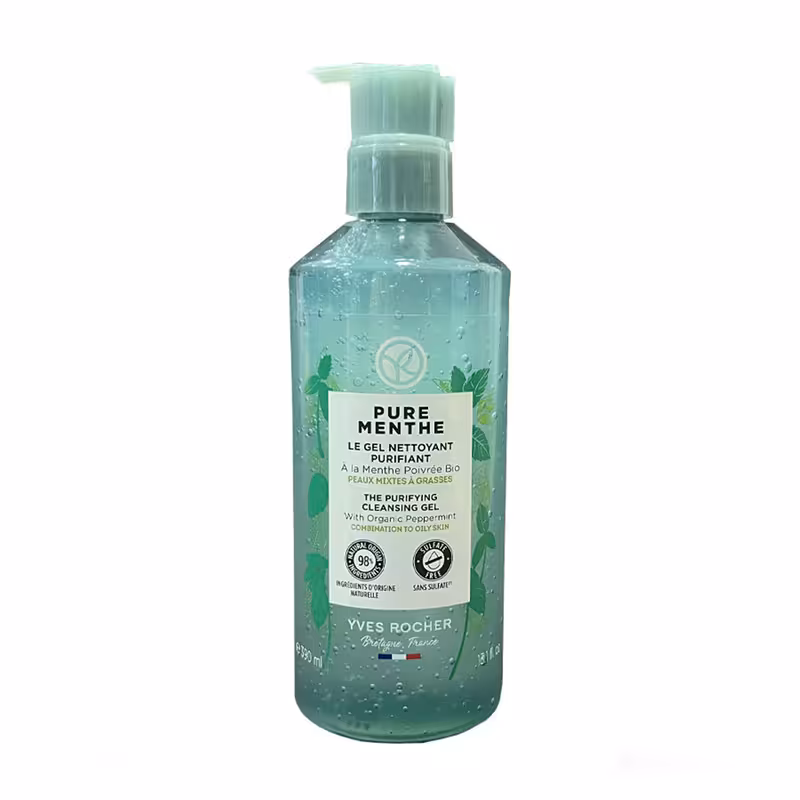 ژل شستشو صورت ایوروشه مدل PURE MENTHE حجم 390 میلی لیتر