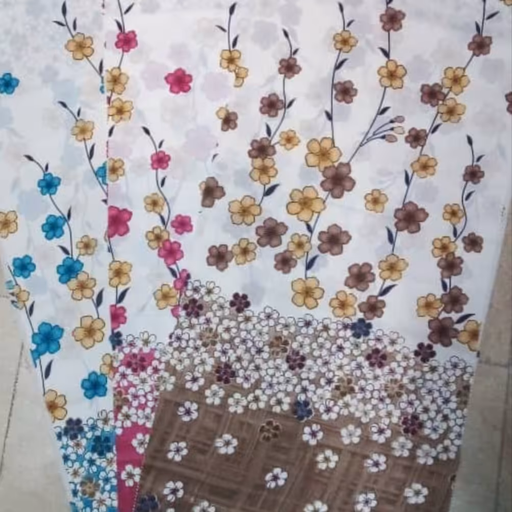 پارچه پرده ای گل دار .  فلامنت عرض3        بدون نیاز به آستری