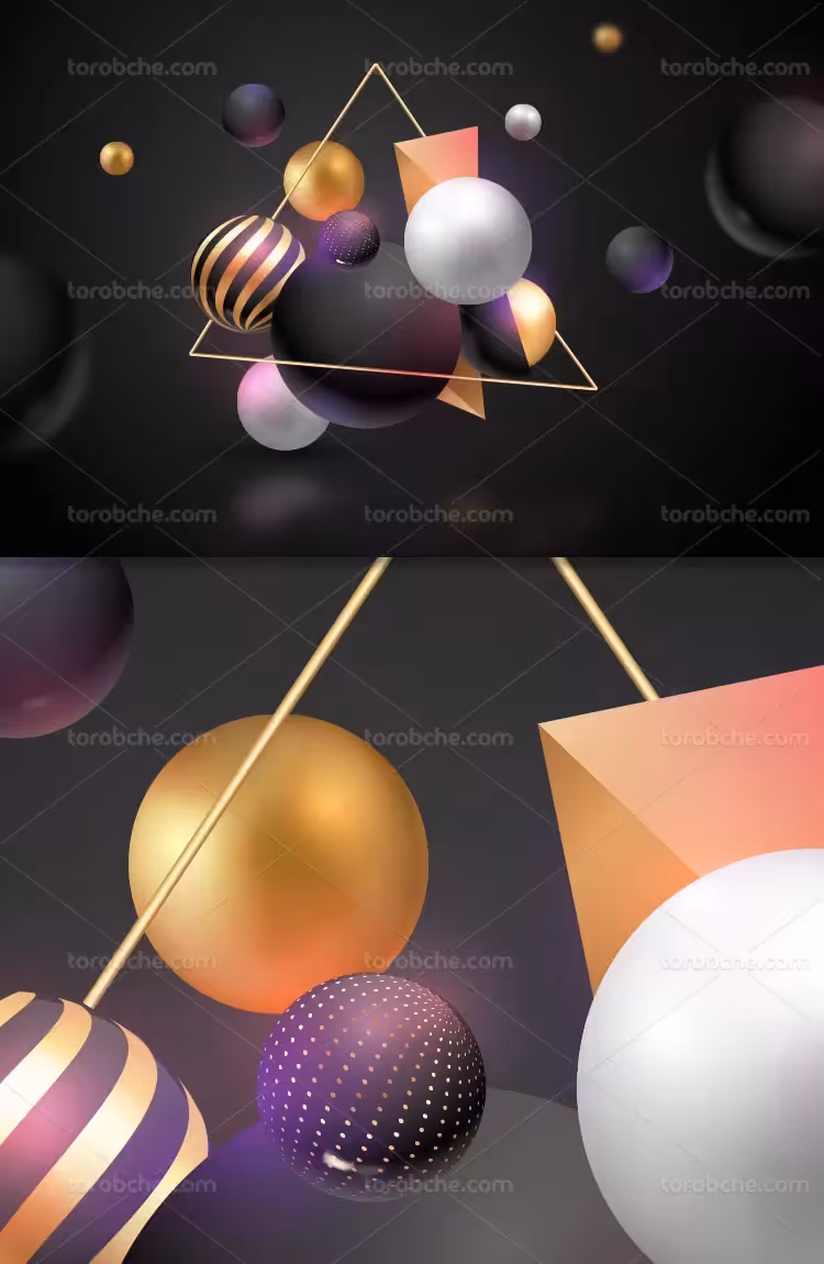 وکتور بکگراند اشکال سه بعدی | گرافیک با طعم تربچه