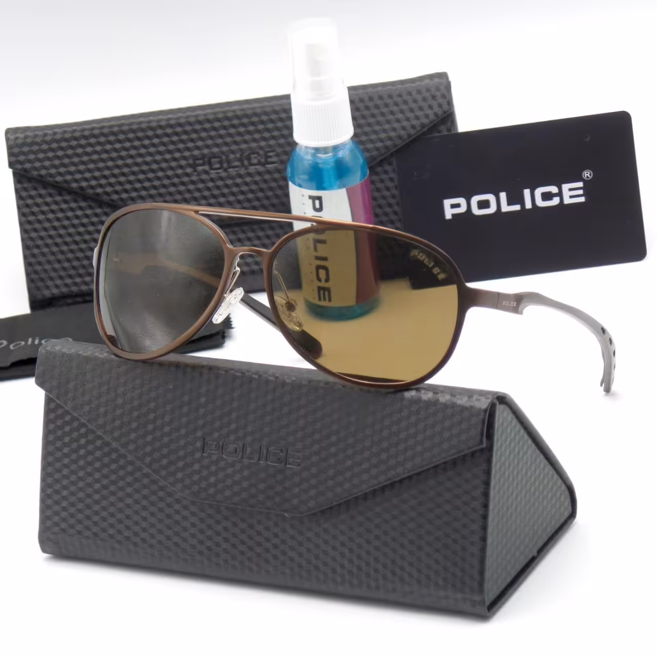 عینک آفتابی آلومنیومی مردانه پلیس UV400  دسته فنر  POLICE