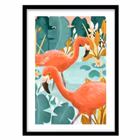 قیمت و خرید تابلو دکوراتیو مدل نقاشی مدرن فلامینگو کد 1093