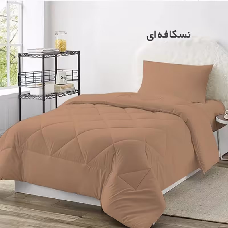 سرویس روتختی چیداری مدل تک رنگ یک نفره سه تکه رنگ نسکافه ای عرض 90