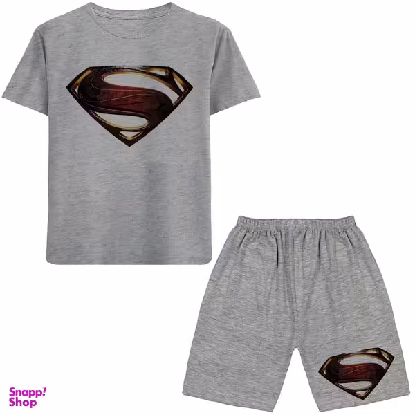 ست تیشرت و شلوارک پسرانه طرح سوپرمن مدل N196