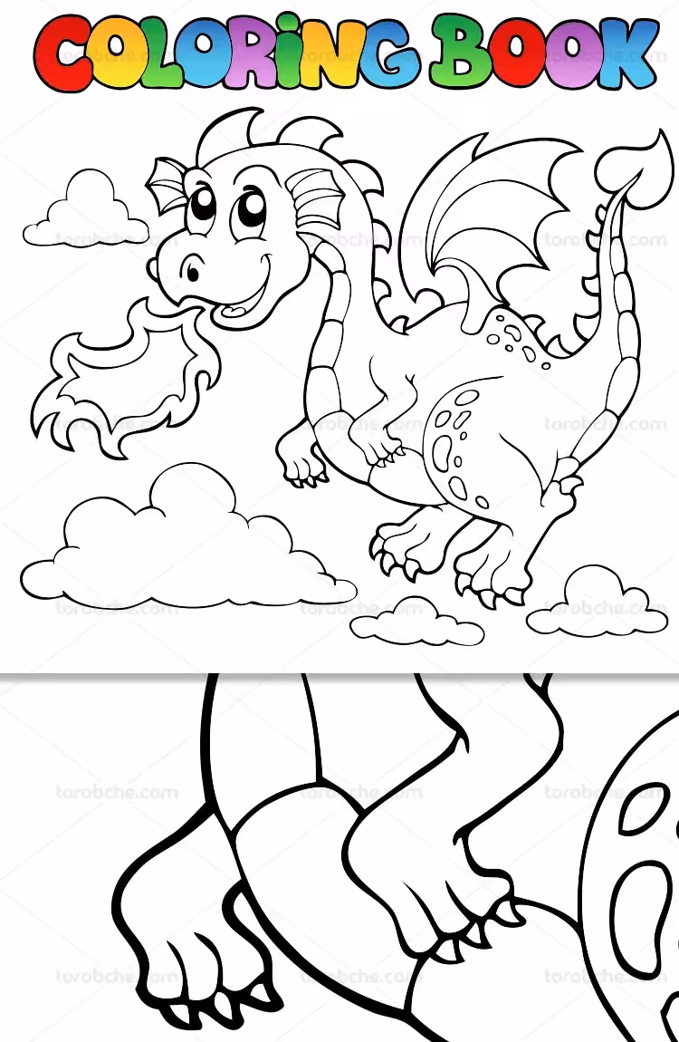 رنگ آمیزی کودکان دایناسور | گرافیک با طعم تربچه