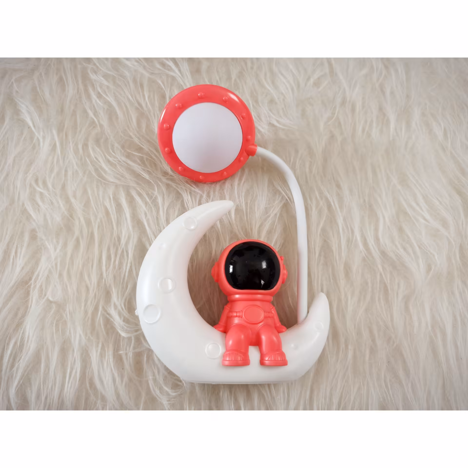 چراغ مطالعه فانتزی، طرح فضانورد، رنگ گلبهی(بسته بندی شیک +اشانتیون) 